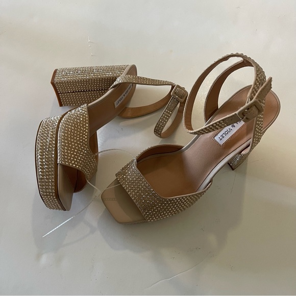 Chelsea and Violet Rhinestone Embellished Platform Dress Sandals - Picture 4 of 5